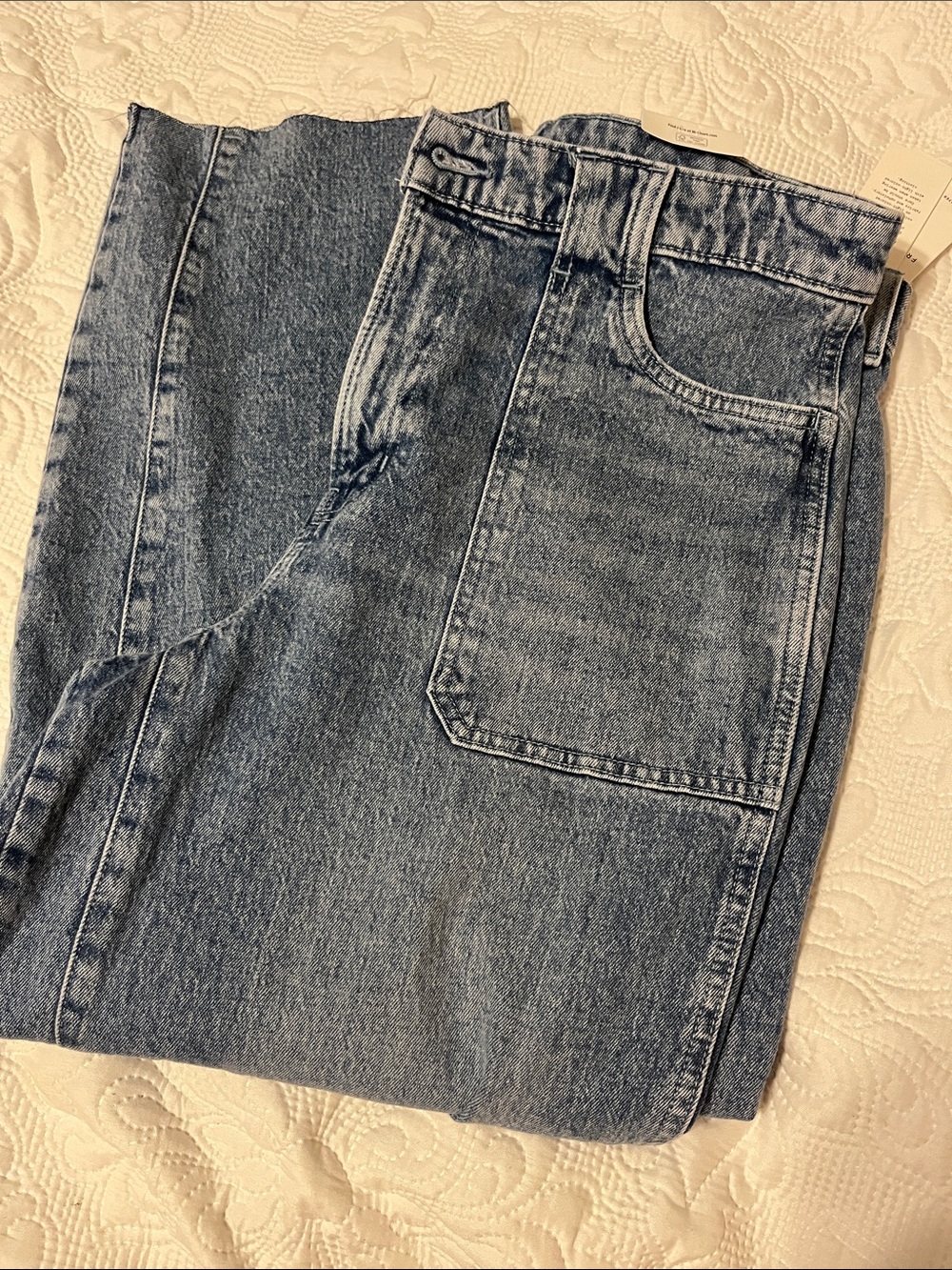 High-Rise Ankle carpenter Crop Jeans in sky Blue - Picture 7 of 7